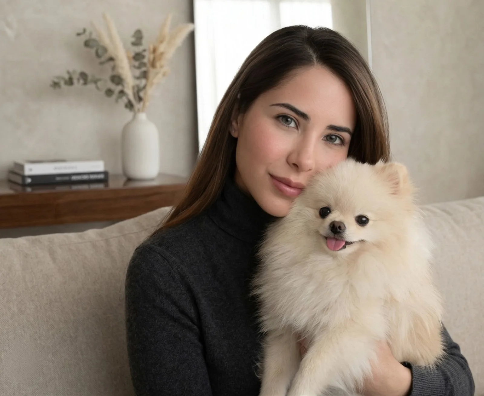 Ana con Boo, su Pomerania