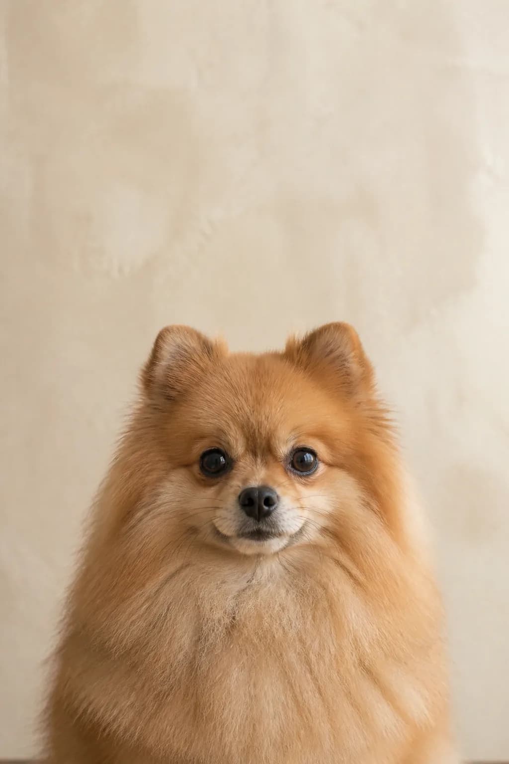 Pomerania de manto naranja cuidado y saludable